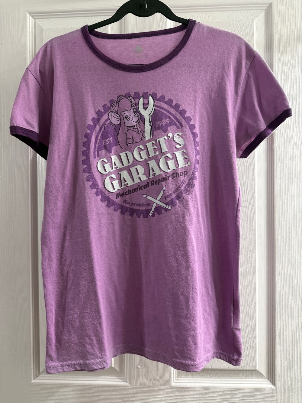 Disney Purple Ringer Tee with Gadget's Garage Graphic